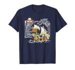One Piece Anime Thousand Sunny Ship with Map and Logo T-Shirt