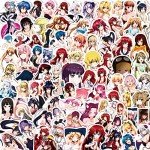 100 Anime Girl Stickers Set