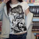 Graphic Tees Y2k Baby Tee Teens 2000s Vintage T Shirts Emo Grunge Printed Summer Crop Tops 2024 (White,L,Large)