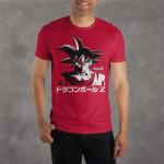 Dragon Ball Z Goku Kanji Mens Red Graphic Tee Shirt- XL