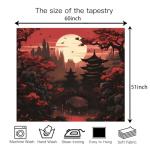 Japanese Anime Tapestry: Dark Sunset Forest Decor