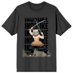 Demon Slayer Inosuke Hashibira Crew Neck Short Sleeve Charcoal Men's T-Shirt-XXL