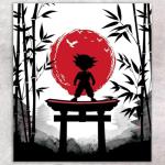 Cool Red Sunrise Anime Tapestry for Bedroom