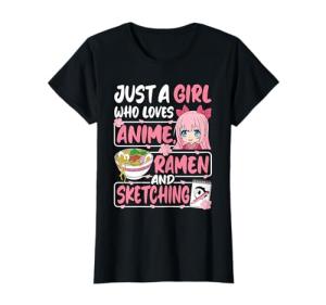 Just A Girl Who Loves Anime Ramen And Sketching Japan Women T-Shirt