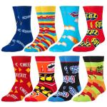 Crazy Socks, Fun Socks for Men Women, Snack Food & Candy, 8 Pair Crew, Large