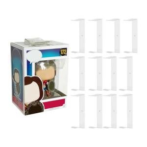 12-Pack Acrylic Shelves Wall Mount Compatible with Pop Figure Display in Box - No Drill Acrylic Floating Shelves Wall Display - for Collectible, Anime and Action Figurine Floating Shelves