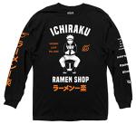 Ripple Junction Naruto Shippuden Ichiraku Ramen Shop Anime Long-Sleeve Adult T-Shirt Officially Licensed Black