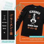 Ripple Junction Naruto Shippuden Ichiraku Ramen Shop Anime Long-Sleeve Adult T-Shirt Officially Licensed Black