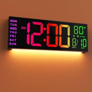 JALL 16" LED Wall Clock with Remote Control