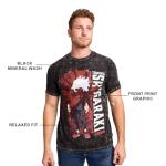 Bioworld My Hero Academia Tomura Shigaraki Men's Black Mineral Wash Oversized Crew Neck Short Sleeve T-Shirt-XL