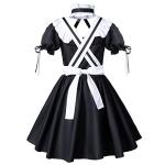 Wannsee Anime French Maid Apron Lolita Fancy Dress Cosplay Costume Furry Cat Ear Gloves Socks set(XL)