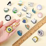 Geosar 20 Pieces Cat Pins for Backpacks Brooch Cute Cats Novelty Cartoon Animal Brooch Lovely Mini Lapel Pins for Backpacks Set Badges Clothing Bags Jackets