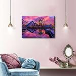 Nature Landscape Wall Art Sunset Castle Park Wall Decor for Nursery Living Room Purple Ferris Wheel Skyline Canvas Painting Prints Anime Parks Panoramic Poster Artwork Bedroom Home Decorations 16x24”