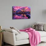 Nature Landscape Wall Art Sunset Castle Park Wall Decor for Nursery Living Room Purple Ferris Wheel Skyline Canvas Painting Prints Anime Parks Panoramic Poster Artwork Bedroom Home Decorations 16x24”