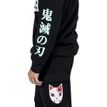 Demon Slayer Black Varsity Hoodie & Jogger Set