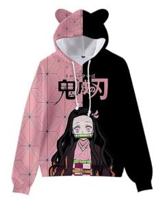 Satdflie Anime Hoodie Graphic Hooded Sweatshirts for Women Teen Girls Cosplay Costume Cat Ears Long Sleeve Pullover Sweaters, Style/1, S