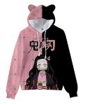 Satdflie Anime Hoodie Graphic Hooded Sweatshirts for Women Teen Girls Cosplay Costume Cat Ears Long Sleeve Pullover Sweaters, Style/1, S
