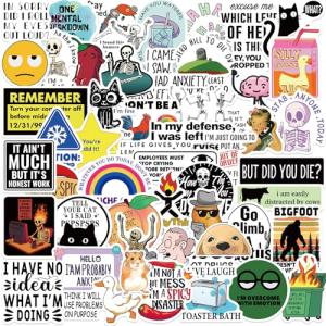 100Pcs Funny Anime Stickers Pack, Waterproof Vinyl Decals for Laptop, Skateboard, Hard Hat, Kindle, Journal, Scrapbooking, Water Bottle, Computer, Graffiti Stickers for Adults