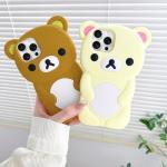 IAIYOXI Soft Silicone Bear Case for iPhone 15 Plus, Cute 3D Cartoon Teddy Bear Designed, Protective Lovely Fun Adorable Fashion Phone Case, Kawaii Cover for Women Girls Kids, Yellow
