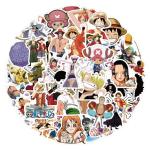 XJMYU 50pcs Popular Classic Anime Stickers for Kids, Cartoon Children's One-Pice Sticker for Water Bottle,Laptop,Waterproof Vinyl Decals for Teens Girls Boys[One-Pice]