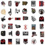 75pcs Berserk Anime Stickers Classic Game Sticker for Musical Instrument Decorations, Pencil Boxes, Art Supplies, Water Bottles, Laptops, Suitcases, Birthday Decoration, Holiday Party