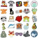 SINCCO 20/40/50 PCS Cute Enamel Backpack Pins, Funny Enamel Pins Bulk Set Cool Button Pins Aesthetic Brooch Lapel Pins Anime for Backpacks, Jackets, Hats, Kids, Girls