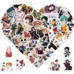 100PCS Japanese Anime Mixed Funny Cartoon Waterproof Sticker for Water Bottles Cartoon Characters Stickers for Kids, Toddlers, Teens, Girls, Adults (Japanese Anime)