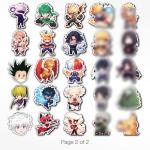 Evercio 50 Pcs Anime Stickers Mixed Pack Trendy Various Manga Stickers Vinyl Decals for Water Bottle Kindle EBook Laptop Phone Notebook Gift for Anime Lover Kids Teens Adults Unique Designs