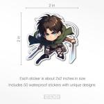 Evercio 50 Pcs Anime Stickers Mixed Pack Trendy Various Manga Stickers Vinyl Decals for Water Bottle Kindle EBook Laptop Phone Notebook Gift for Anime Lover Kids Teens Adults Unique Designs