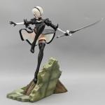 MABAIUDE 2B Figure 2B Statue - 24cm Fighting Pose 2Byorha Anime Figurine No.2 Type B Figure Model with Scene - 1/6 Scale Desktop Decoration Collectible Gifts for Fans