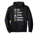 Eat Sleep Anime Repeat Hoodie for Men Boys