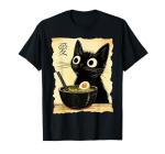 Kawaii Cat Ramen Graphic Tee for Anime Fans