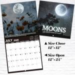2025 Anime Calendar with Moon Phases & Large Blocks