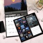 2025 Anime Calendar with Moon Phases & Large Blocks