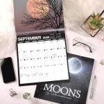 2025 Anime Calendar with Moon Phases & Large Blocks