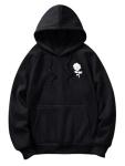 Floerns Men's Black Graphic Hoodie Pullover L