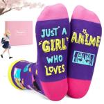 HAPPYPOP Gifts for Anime Lovers - Anime Themed Socks for Teen Girls Women, Cartoon Stuff Merch for Party