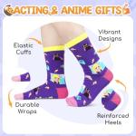 HAPPYPOP Gifts for Anime Lovers - Anime Themed Socks for Teen Girls Women, Cartoon Stuff Merch for Party