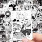 100pcs Japanese Black and White Cartoon Anime Characters Decals Movie Decorative Sticker for Kids Teens Waterproof Stickers for Water Bottle Laptop Luggage Helmet Skateboard Guitar