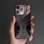 Akatxezy Ryomen Sukuna Japanese Anime Cover, Tempered Glass Silicone Frame Shell, Drop Protection Manga Case for iPhone 16 Plus