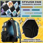 Pokemon Backpack for Kids Teens Pikachu Anime School Bag Daypack Backpacks for Daycare Sports School Supplies Gifts for Kids (Black/White)