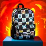 Pokemon Backpack for Kids Teens Pikachu Anime School Bag Daypack Backpacks for Daycare Sports School Supplies Gifts for Kids (Black/White)