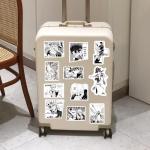 100pcs Japanese Black and White Cartoon Anime Characters Decals Movie Decorative Sticker for Kids Teens Waterproof Stickers for Water Bottle Laptop Luggage Helmet Skateboard Guitar