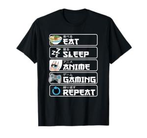 Eat Sleep Anime Gaming Repeat T-Shirt