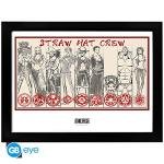 ABYstyle One Piece Straw Hat Crew Framed Poster Print 12" x 16" Manga Wall Art Prints for Bedroom Office Room Decor Gift