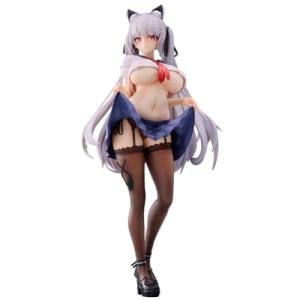 LUNK Anime Alvina-cha Figure Illustration Girl Alvina-chan Action Figurine 24cm Cute Cat Anime Girl Figure Statue Collections Gifts for Fans