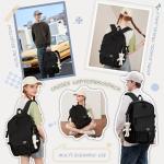 Caoroky knight College School Bag for Men Women Laptop Backpack 15.6 Inch Anti Theft Travel Daypack Large Elementary Middle High Bookbags for Teens Girls Boys Students-Medium，black