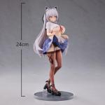 LUNK Anime Alvina-cha Figure Illustration Girl Alvina-chan Action Figurine 24cm Cute Cat Anime Girl Figure Statue Collections Gifts for Fans