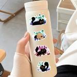 Funny Black Cat Meme Anime Stickers for Kids Teens Adults, 50PCS Cute Kitten Vinyl Waterproof Stickers Bulk for Water Bottle Laptop Scrapbook Journal Phone, Kawaii Animals Decals