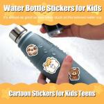 100 PCS Water Bottle Stickers for Kids, Cute Vinyl Aesthetic Waterproof Stickers for Laptop, Bumper, Skateboard, Water Bottles, Computer, Phone, Cartoon Anime Stickers (Cute Animals)